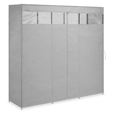 Whitmor Covered Wardrobe with Storage Shelves