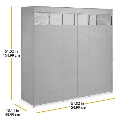 Whitmor Covered Wardrobe with Storage Shelves