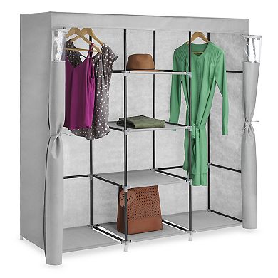Whitmor Covered Wardrobe with Storage Shelves