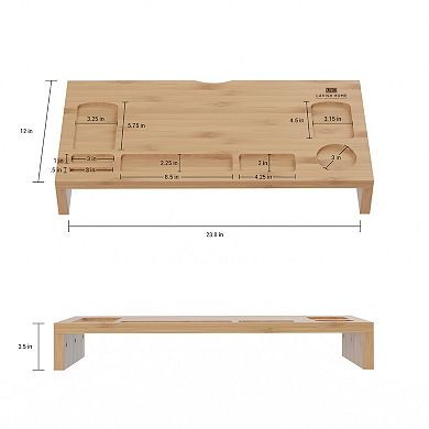 Hastings Home Bamboo Monitor Stand