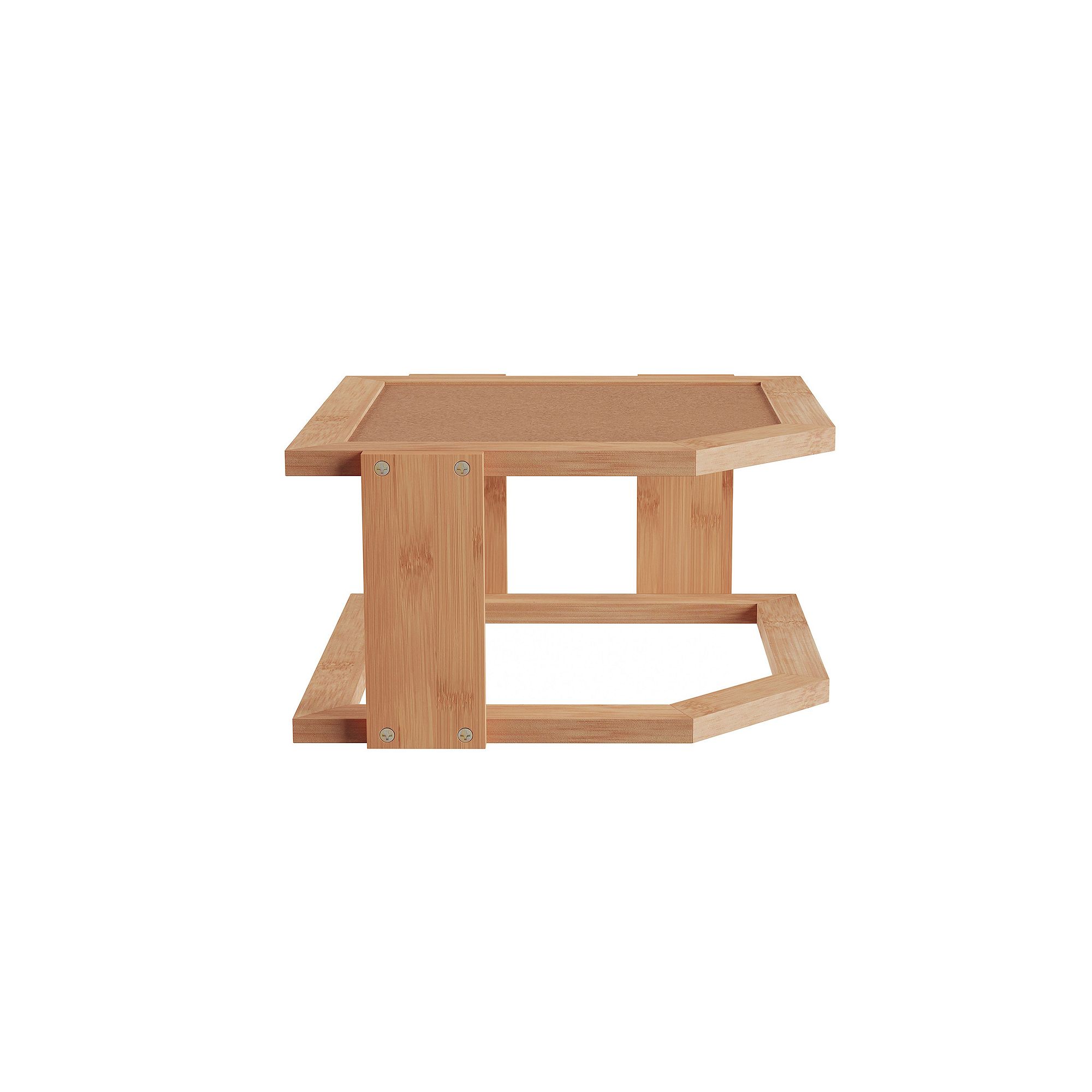 Hastings Home 2-Tier Bamboo Corner Shelf, Brown