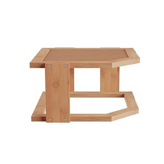 Hastings Home 2 tier Bamboo Corner Shelf