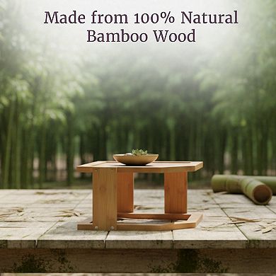 Hastings Home 2-Tier Bamboo Corner Shelf