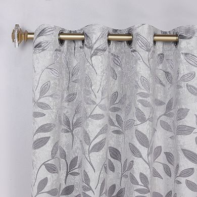 SUPERIOR Leaves 2-Piece Room Darkening Grommet Curtain Panels