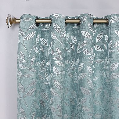 SUPERIOR Leaves 2-Piece Room Darkening Grommet Curtain Panels