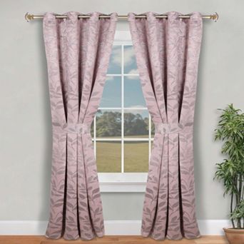 SUPERIOR Leaves 2 pc Room Darkening Grommet Curtain Panels