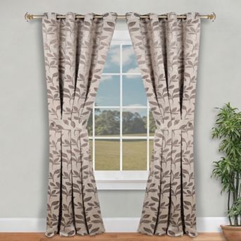 SUPERIOR Leaves 2 pc Room Darkening Grommet Curtain Panels