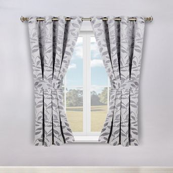 SUPERIOR Leaves 2 pc Room Darkening Grommet Curtain Panels