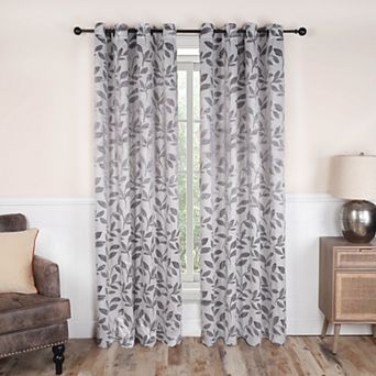 SUPERIOR Leaves 2 pc Room Darkening Grommet Curtain Panels