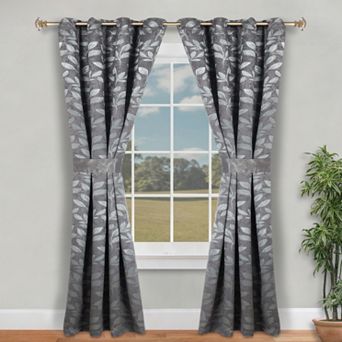 SUPERIOR Leaves 2 pc Room Darkening Grommet Curtain Panels