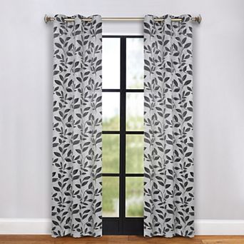 SUPERIOR Leaves 2 pc Room Darkening Grommet Curtain Panels