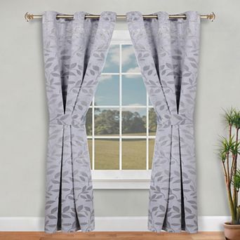 SUPERIOR Leaves 2 pc Room Darkening Grommet Curtain Panels