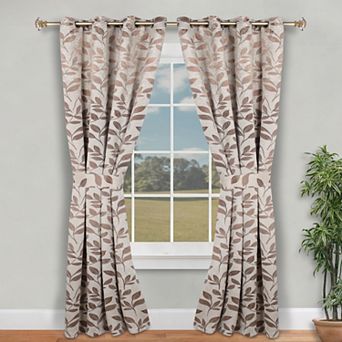 SUPERIOR Leaves 2 pc Room Darkening Grommet Curtain Panels