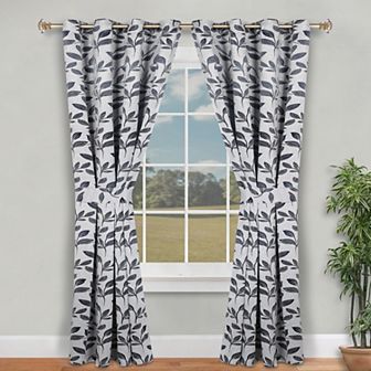 SUPERIOR Leaves 2 pc Room Darkening Grommet Curtain Panels