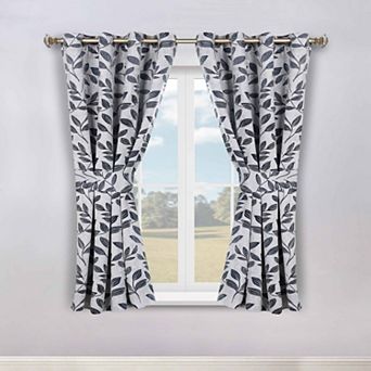 SUPERIOR Leaves 2 pc Room Darkening Grommet Curtain Panels