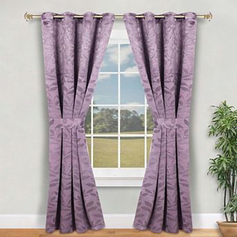 SUPERIOR Leaves 2 pc Room Darkening Grommet Curtain Panels