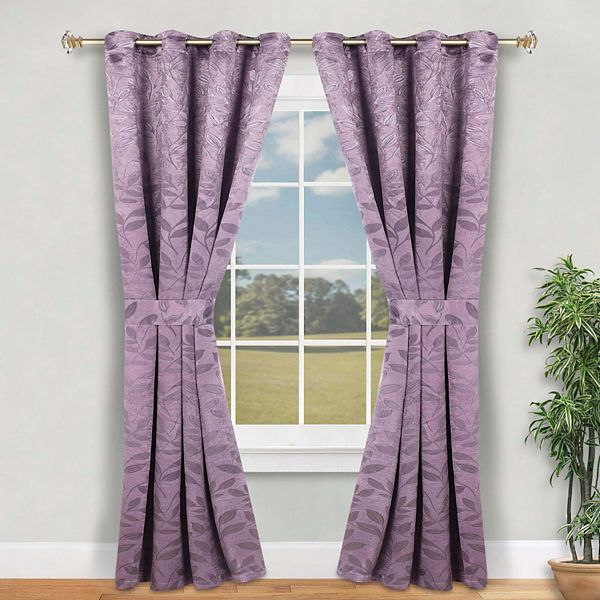Superior Modern/Transitional/Rustic/Bohemian 2 Piece Nature/Leaves Blackout Curtain Set
