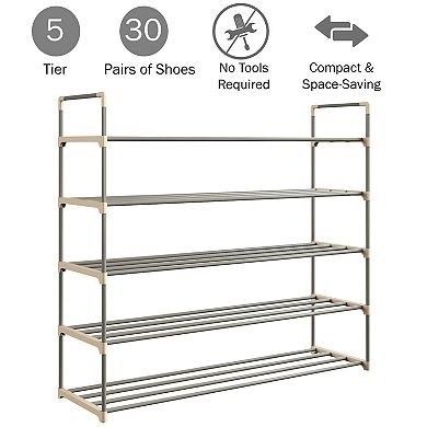 Hastings Home 5-Tier 30 Pair Shoe Storage Rack