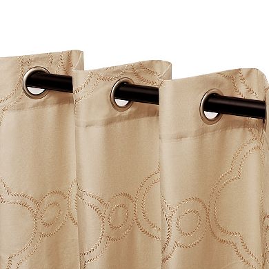 Superior Embroidered Moroccan Sheer Set of 2 Window Curtain Panels