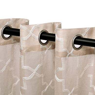 Superior Quatrefoil 2-Pack Semi-Sheer Grommet Window Curtain Panels
