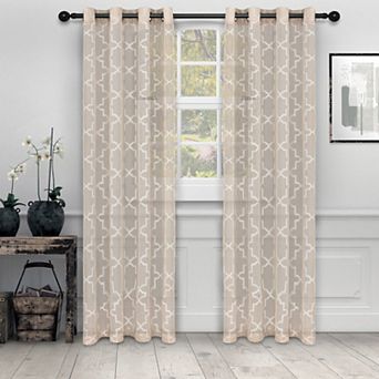 Superior Quatrefoil 2-Pack Semi-Sheer Grommet Window Curtain Panels