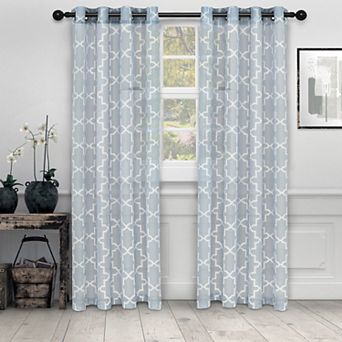 Superior Quatrefoil 2-Pack Semi-Sheer Grommet Window Curtain Panels
