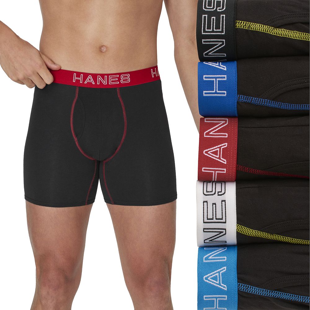 Men's Hanes® 5 Pack Ultimate Stretch Moisture Wicking Boxer Brief Underwear