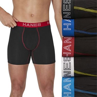 Men's Hanes® 5 Pack Ultimate Stretch Moisture Wicking Boxer Brief Underwear