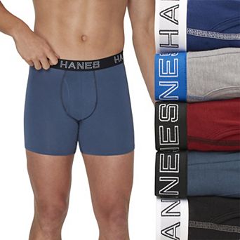 Men's Hanes® 5 Pack Ultimate Stretch Moisture Wicking Boxer Brief Underwear