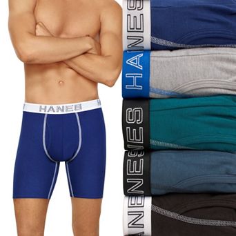 Men's Hanes® 5 Pack Ultimate Stretch Long Leg Boxer Brief Underwear