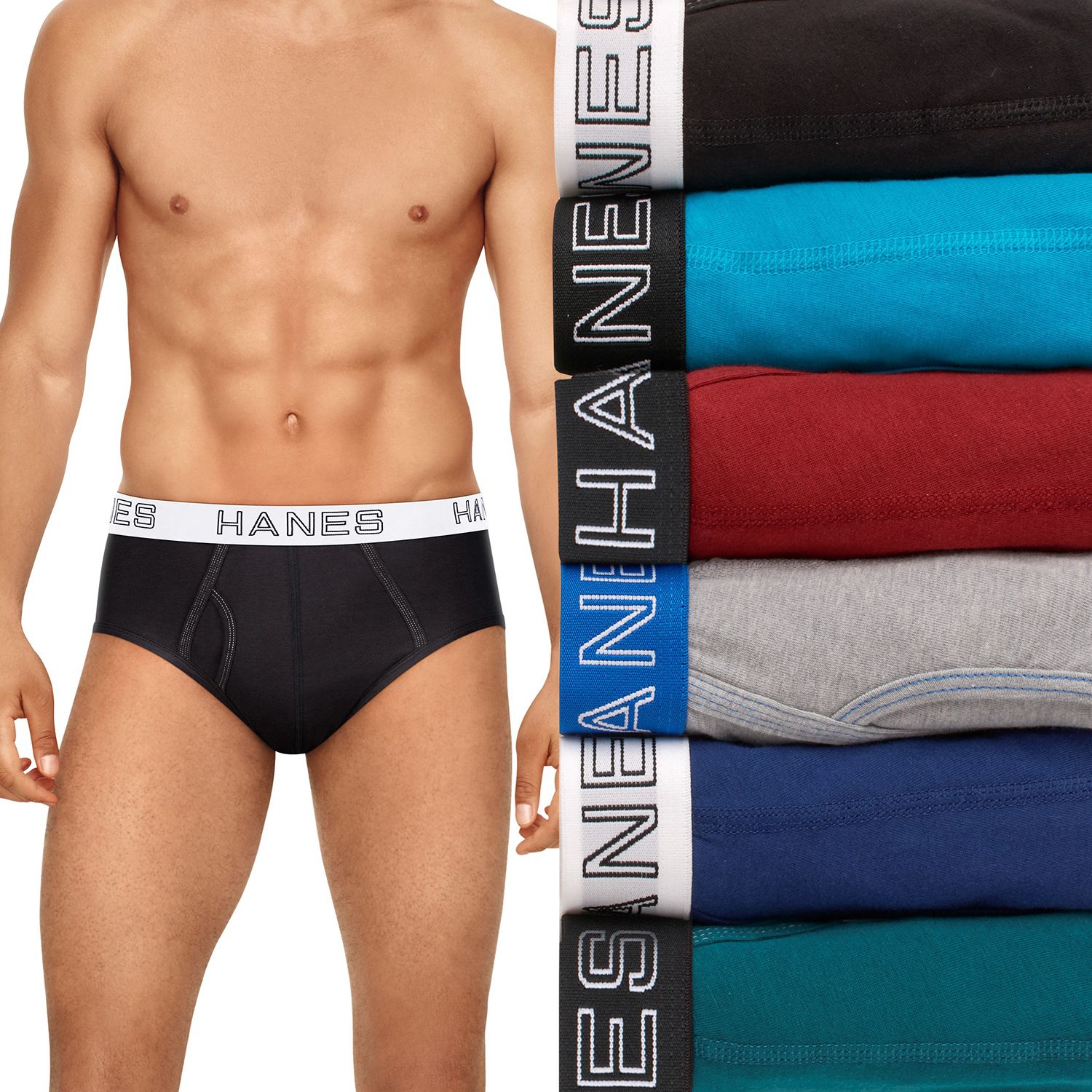Hanes Men's Moisture-Wicking Cotton Briefs – Tagless Breathable, Multi-Pack 3/6/9