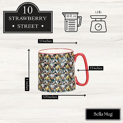 10 Strawberry Street Bella Autum Floral, Set of 4