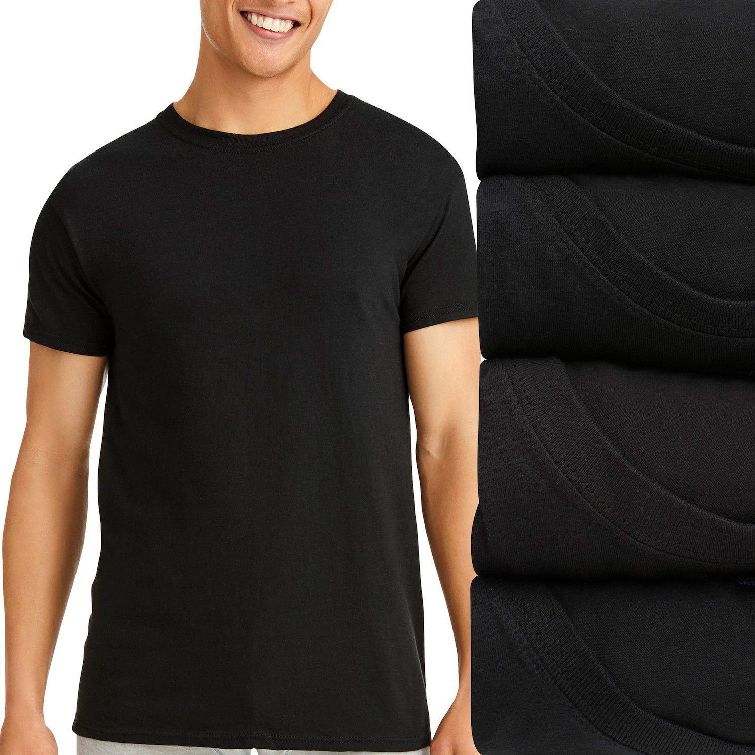 hanes premium men's stretch crew t shirt