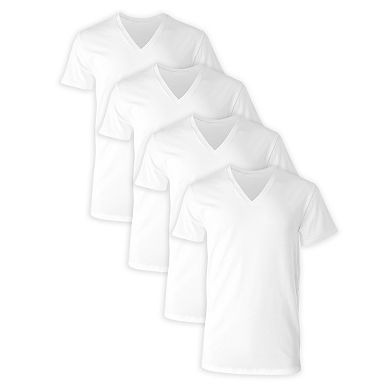 Men's Hanes® 4-Pack Ultimate Comfort Fit Cotton Stretch V-Neck Undershirt