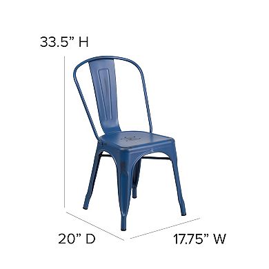 Flash Furniture Commercial Grade Distressed Indoor / Outdoor Stackable Dining Chair