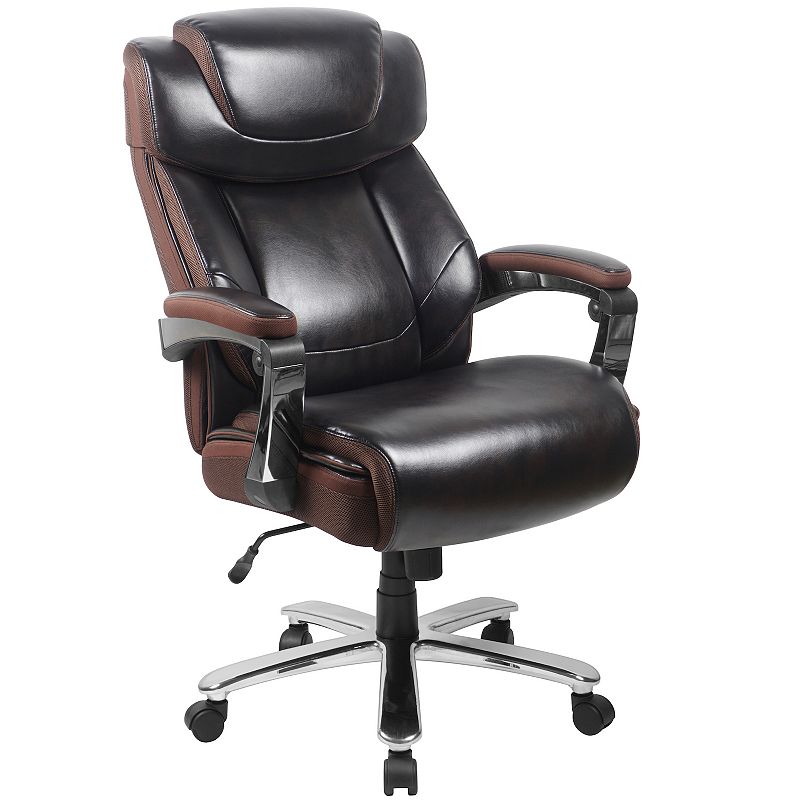 Flash Furniture Big & Tall Executive Swivel Office Chair, Brown