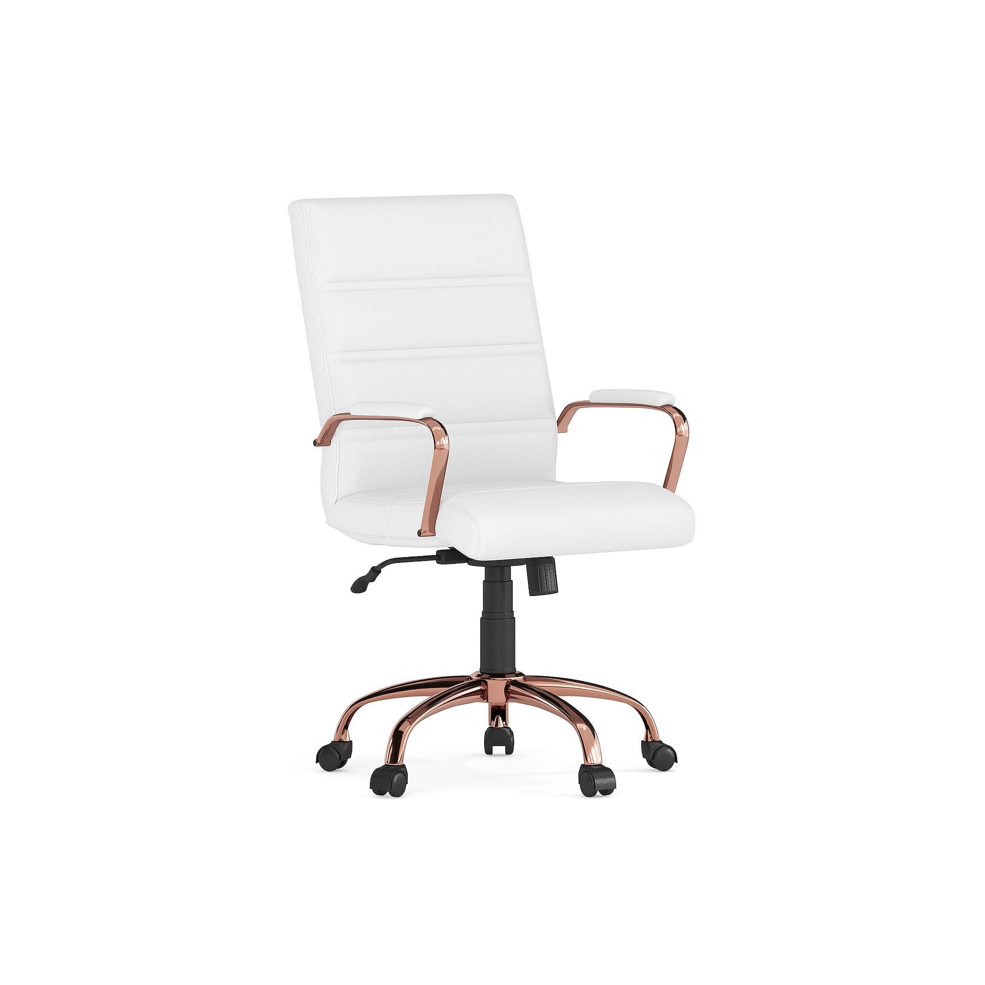 Flash Furniture Mid-Back Executive Swivel Office Chair, White Rose Gold