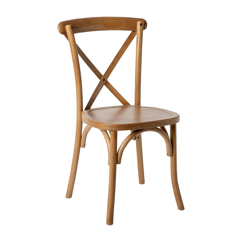 Flash Furniture Hercules Stacking Cross Back Dining Chair, Brown