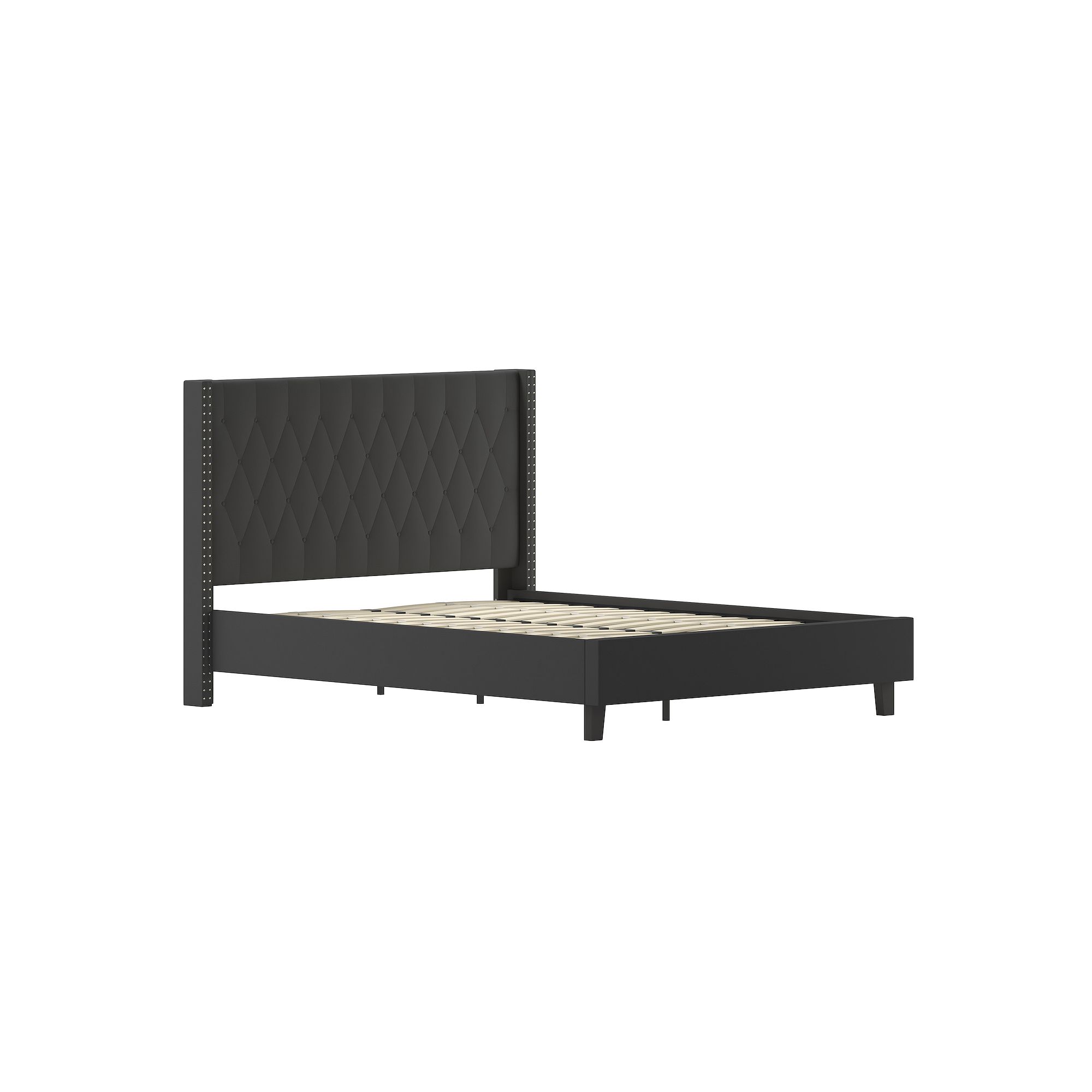 Flash Furniture Riverdale Tufted Upholstered Platform Bed, Black