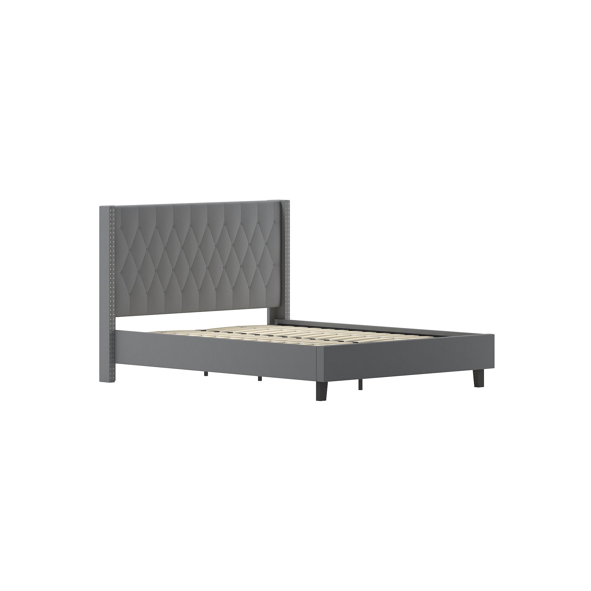 Flash Furniture Riverdale Tufted Upholstered Platform Bed, Dark Gray