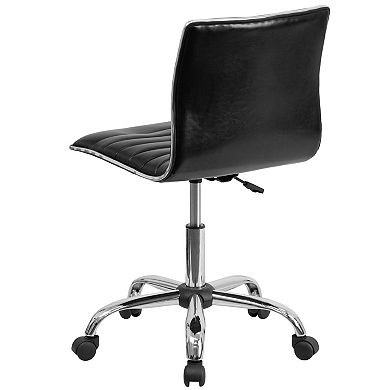 Flash Furniture Low Back Designer Armless Ribbed Swivel Office Chair