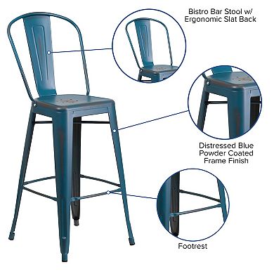 Flash Furniture Commercial Grade Distressed Indoor / Outdoor Bar Stool