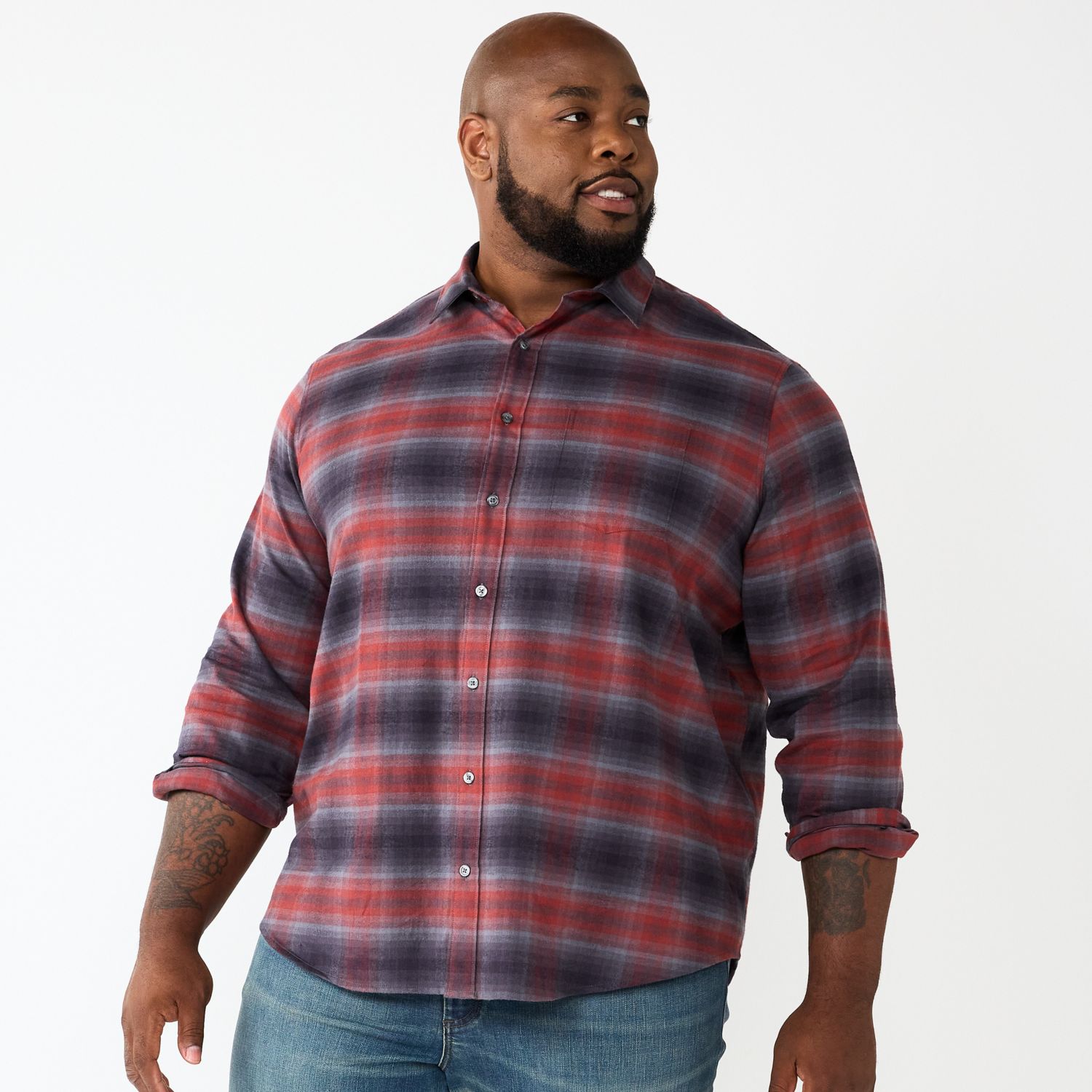 big & tall plaid shirts & tops