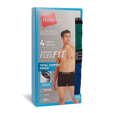 Men's Hanes Ultimate® 4-Pack Comfort Flex Fit® Total Support Pouch™ Trunks