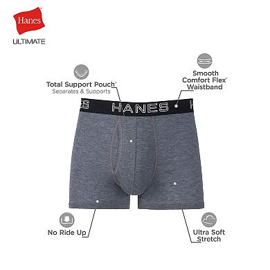 Men's Hanes® 4-Pack Ultimate Total Support Pouch Moisture-Wicking Trunk Underwear