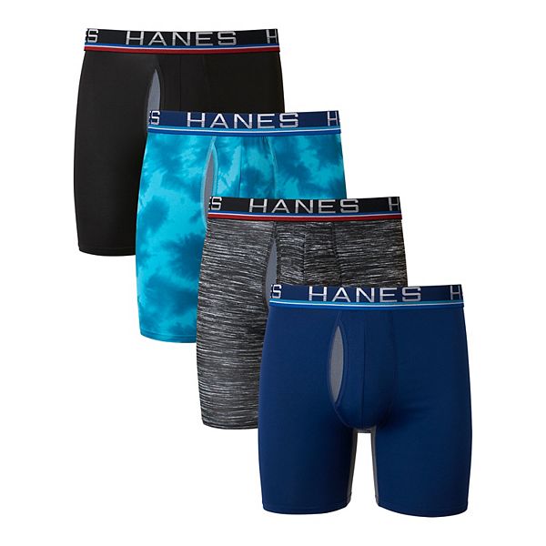 Men's Hanes Sport™ 4-Pack X-Temp® Total Support Pouch™ Long-Leg Boxer Briefs