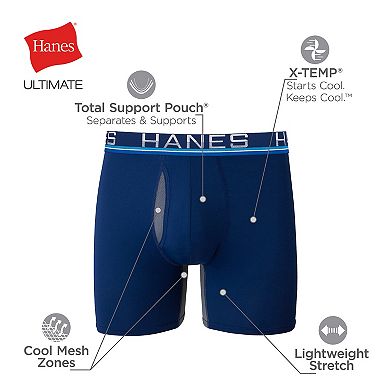 Men's Hanes Sport™ 4-Pack X-Temp® Total Support Pouch™ Boxer Briefs