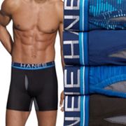 Hanes Sport Total Support Pouch Men's Boxer Brief Underwear, X-Temp,  Blue/Black, 4-Pack Assorted S 