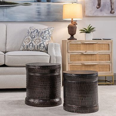 Hammered End Table 2-piece Set