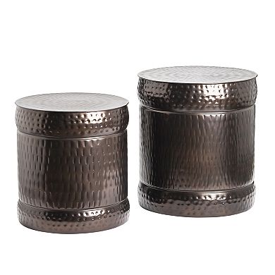 Hammered End Table 2-piece Set
